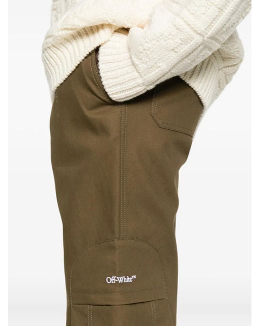 Off-White c/o Virgil Abloh Green Off 'Bookish' Cotton Round Pocket Cargo Pants for men