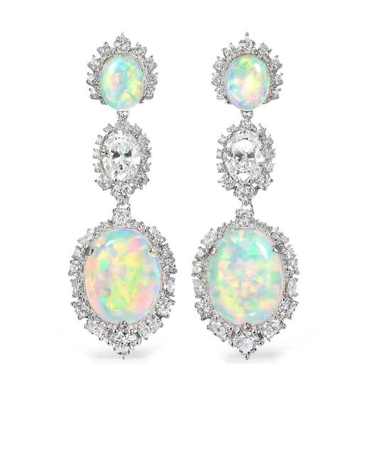 Anabela Chan White 18Kt Sky Opal Drop Earrings