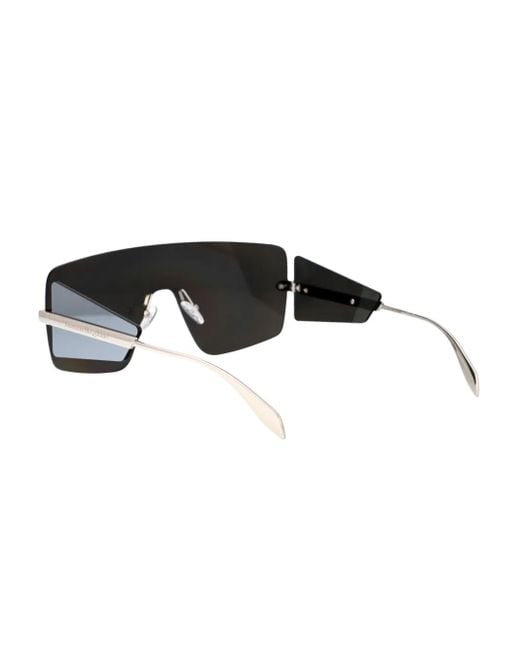 McQueen Gray Mirrored Shield-Frame Sunglasses for men