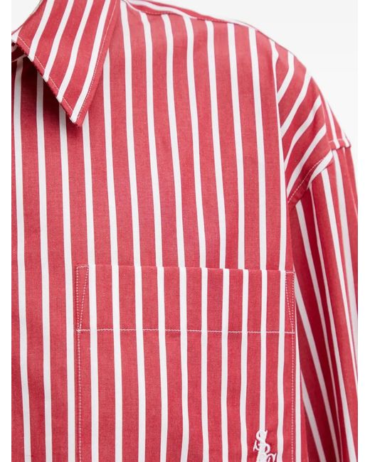 Sporty & Rich Red Striped Pocket Shirt