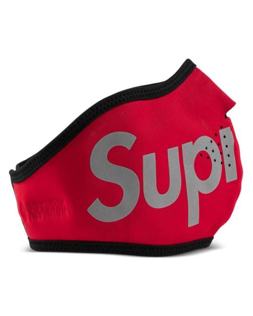 Supreme Red Logo Windstopper Face Mask