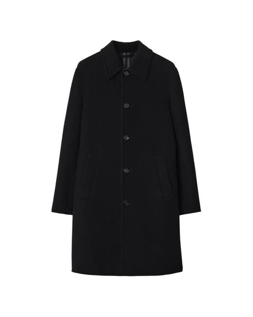 Burberry Black Mid-Length Wool Car Coat for men