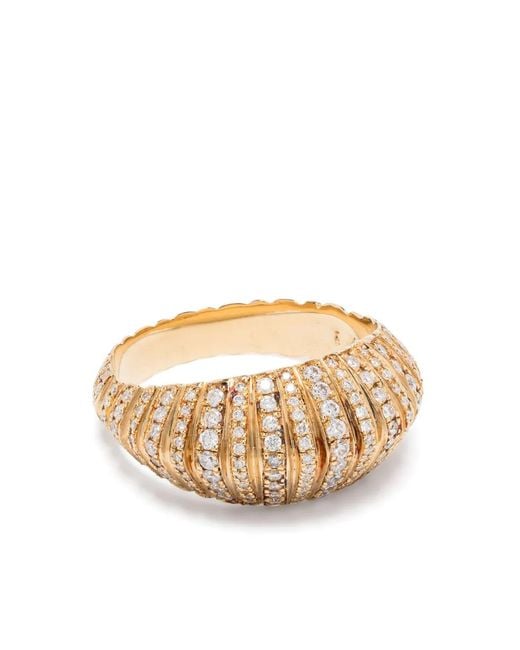 Lizzie Mandler White 18Kt Xl Fluted Crescent Diamond Ring