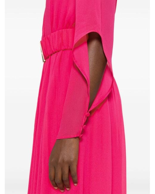 Robe longue à détails plissés Pinko en coloris Pink