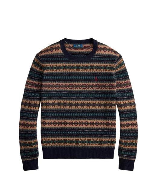 Polo Ralph Lauren Black Fair Isle Sweater for men