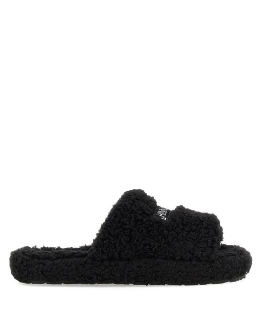 hinnominate Black Logo-Plaque Slippers