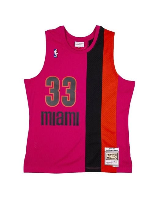Mitchell & Ness Pink Alonzo Mourning Jersey for men