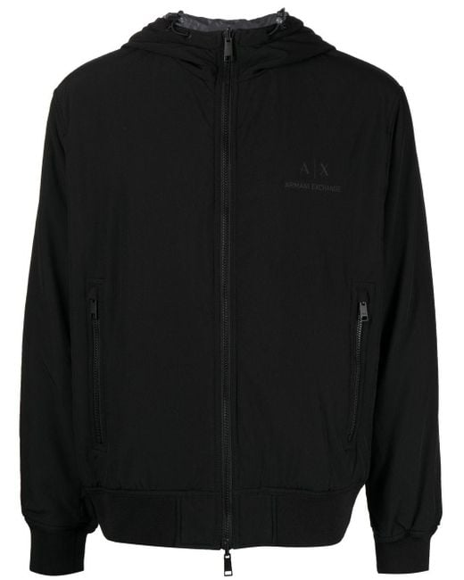 Armani Exchange Logo-print Reversible Jacket in Black for Men | Lyst