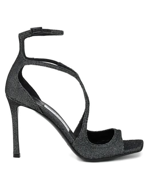 Jimmy Choo Black 95Mm Azia Crystal-Embellished Sandals