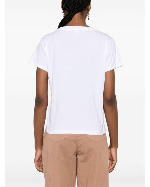 Camiseta con logo estampado Pinko de color White