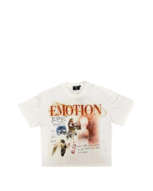 Mixed Emotions White Deja Vu Graphic-Print T-Shirt for men