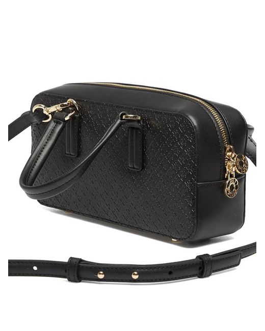 Tommy Hilfiger Black Monogram-Embossed Tote Bag