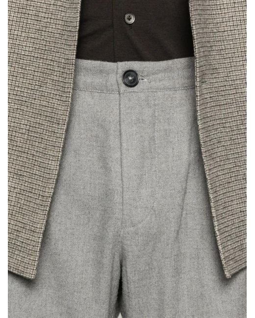 Marc O' Polo Gray Pleated-Detail Tapered Trousers