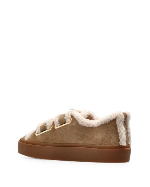 Inuikii Brown Shearling-Trim Buckle Trainers