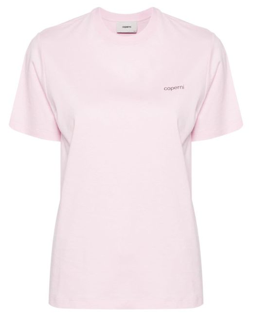 Coperni Pink T-Shirt mit Logo-Print