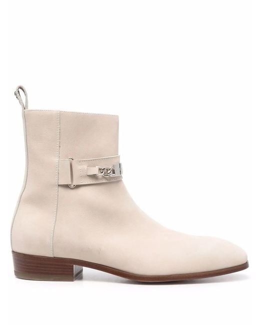 Philipp Plein Natural Logo Plaque Ankle Boots for men