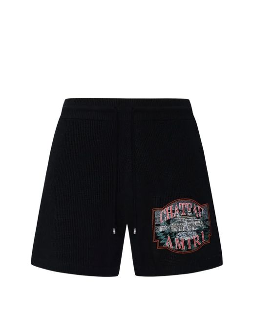 Amiri Black Printed Bermuda Shorts for men