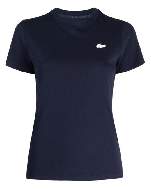 Lacoste Blue Logo-Embroidered Cotton T-Shirt