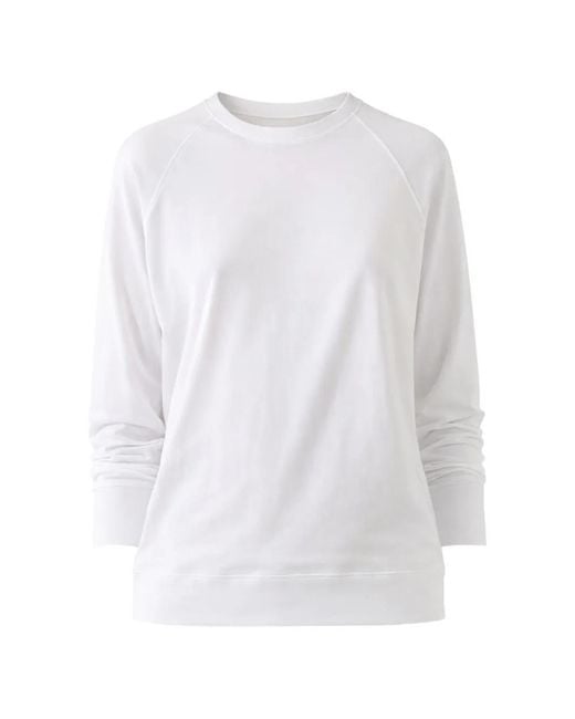 Patrick Assaraf White Raglan-Sleeved Sweatshirt