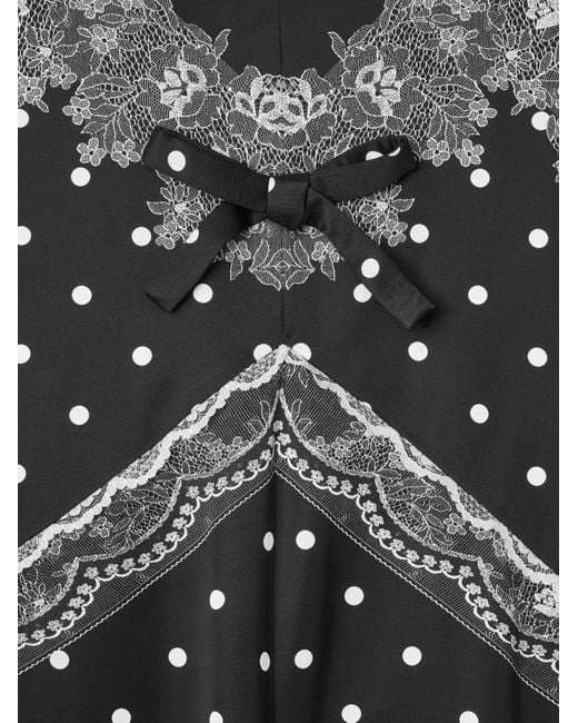 Marc Jacobs Black Polka Dot Lace-Detail Midi Dress