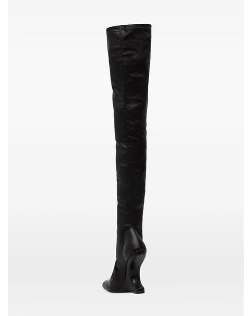 Rick Owens Black Sculptural-Heel Open-Toe Boots