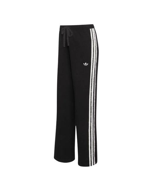 Adidas Black Firebird Logo-Embroidered Side-Stripe Track Pants