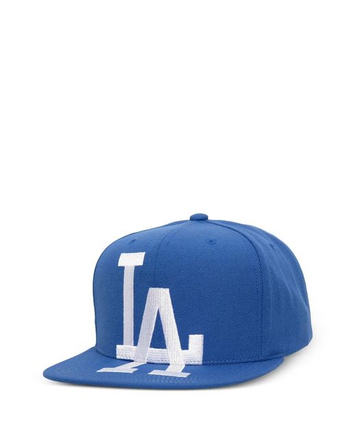 Mitchell & Ness Blue X Mlb Dodgers Xl Ogo Flat Peak Baseball Cap for men