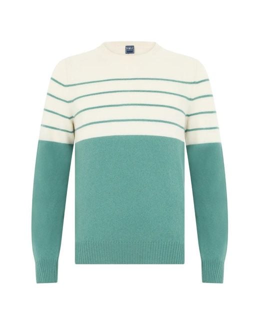 Pull Rayé En Cachemire Fedeli pour homme en coloris Blue