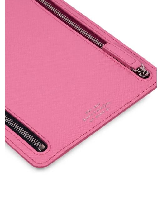 Smythson Pink Panama Wallet