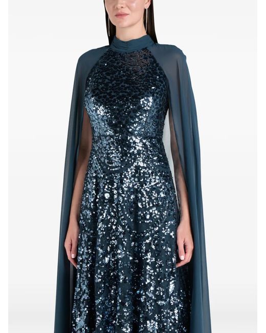 Needle & Thread Blue Chandelier Sequin Midi Dress
