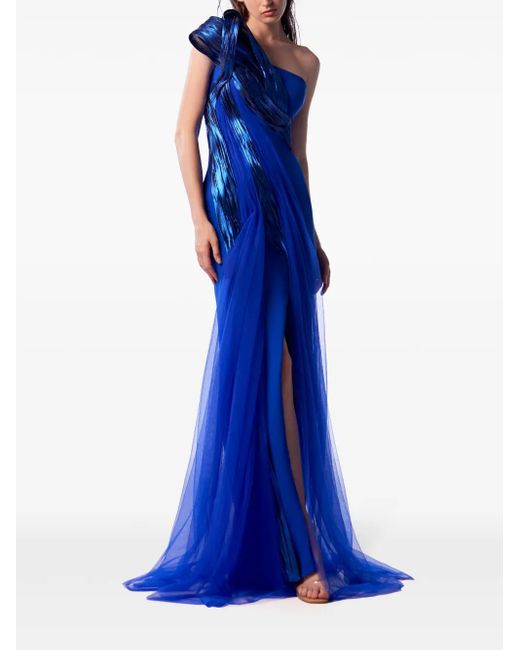 Gaby Charbachy Blue Tulle Gown