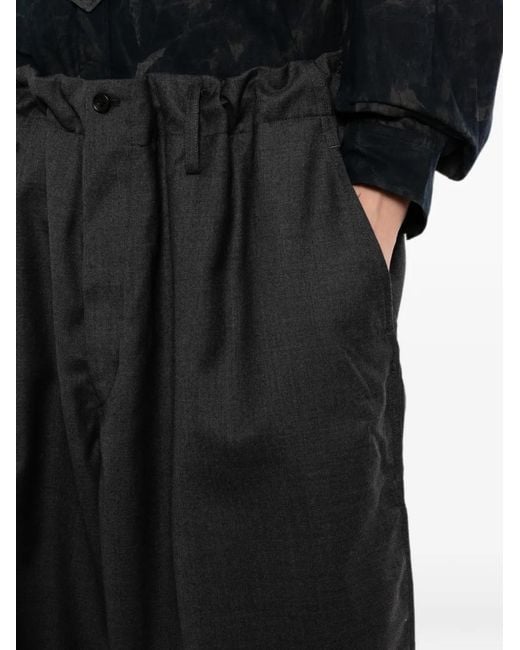 Yohji Yamamoto Gray Wide-Leg Woven Trousers for men