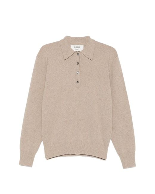 Rohe Natural Button-Fastening Polo-Collar Sweater