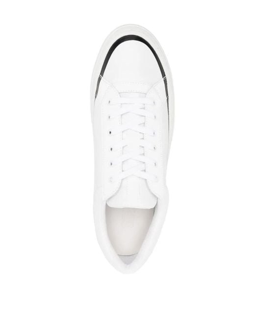 Gcds White Leather Logo Sneakers for men
