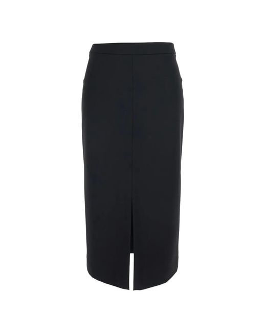 Jucca Black Front-Slit Pencil Midi Skirt