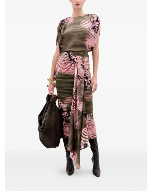 Silvia Tcherassi Natural Adrika Asymmetric Midi Skirt