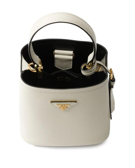 Prada White Mini Panier Bucket Bag