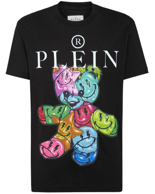 Philipp Plein Black Graphic-print Cotton T-shirt for men