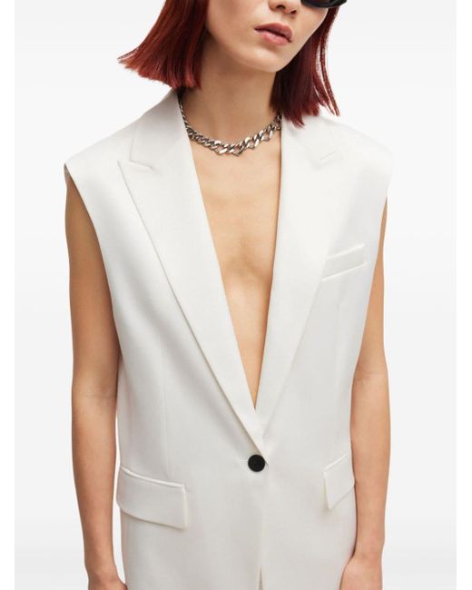 HUGO White Single-breasted Vest