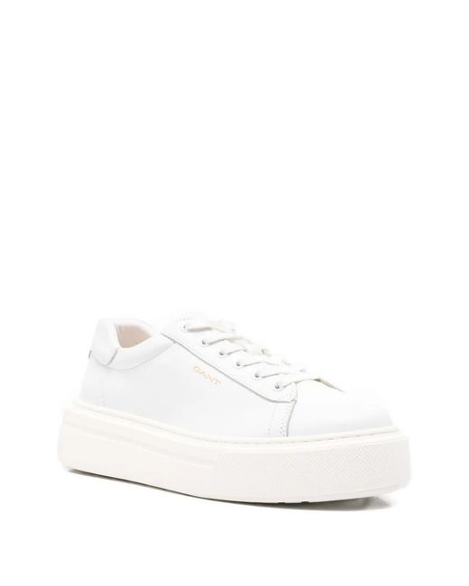 Gant White Leather Platform Sneakers