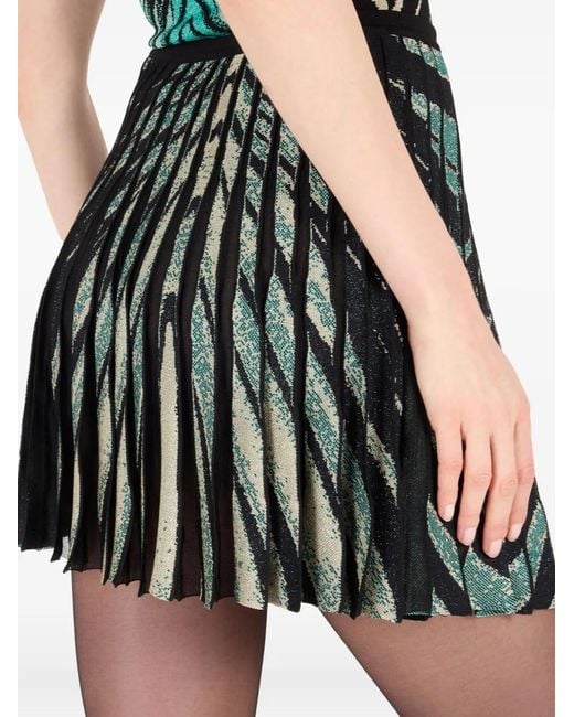 Roberto Cavalli Blue Pleated Mini Skirt
