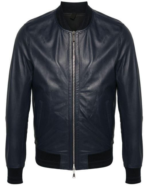 Tagliatore Blue Justin Leather Jacket for men