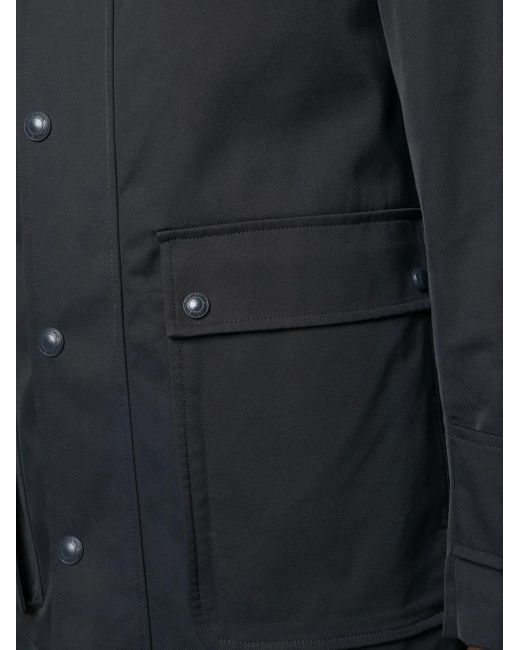 Thom Browne Black Hooded Parka Coat for men