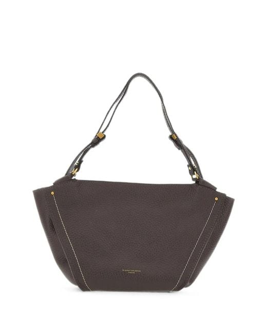 Gianni Chiarini Brown Bloom Leather Shoulder Bag