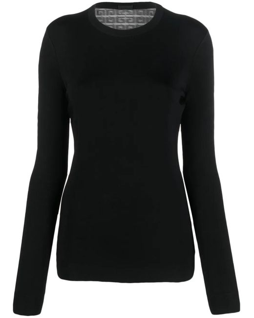 Givenchy Black Long-Sleeve Round-Neck T-Shirt