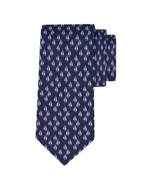 Ferragamo Blue Nautical-Print Silk Tie for men
