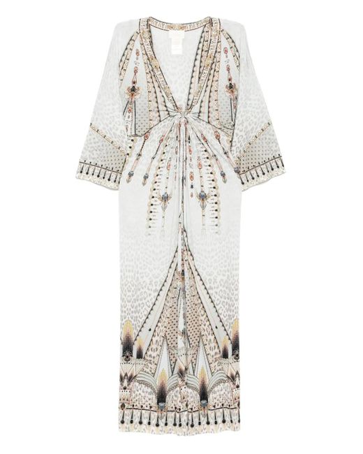 Robe En Jersey À Design Drapé Camilla en coloris White