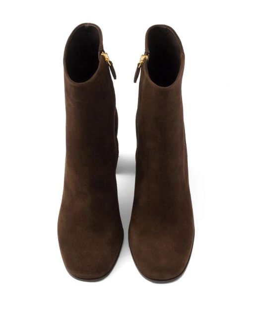 Prada Brown Suede Booties