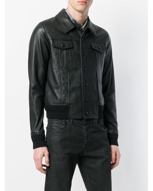 Lambskin denim jacket, Saint Laurent