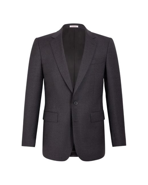 Fursac Blue Checked-Pattern Wool Blazer for men
